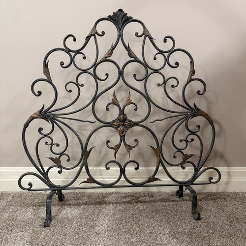 Wrought iron fireplace - fireplace, screen